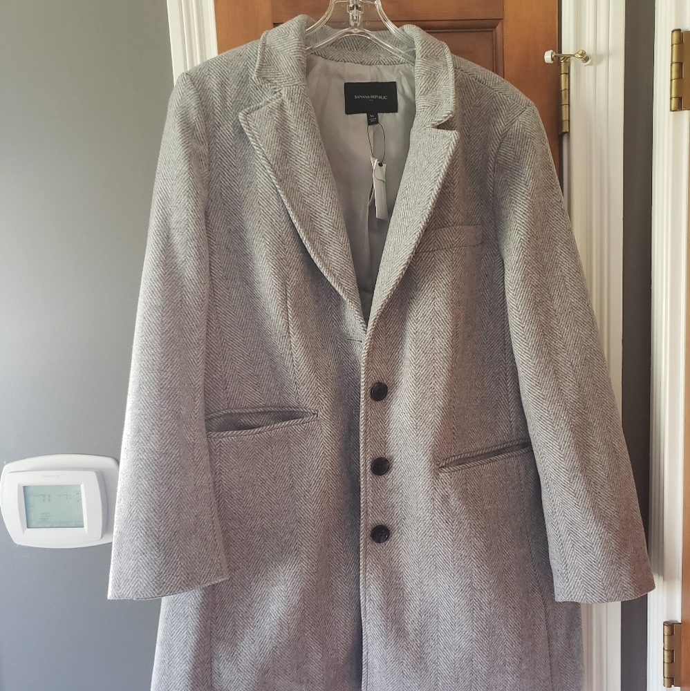 Banana Republic Size XL Gray Dress Coat